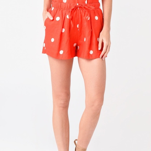 Trovata Birds of Paradis Lone Linen Polka Dot Short - NWOT - Size Medium - Picture 1 of 8
